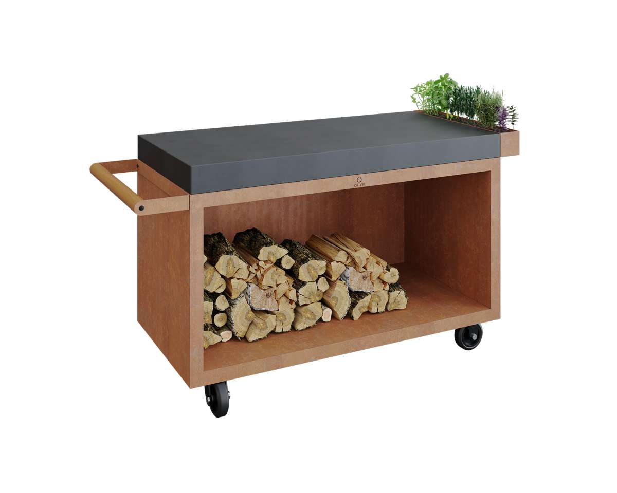 Ofyr Mise En Place Pro Corten Mit Ablagefl Che Und Holzregal Bowi