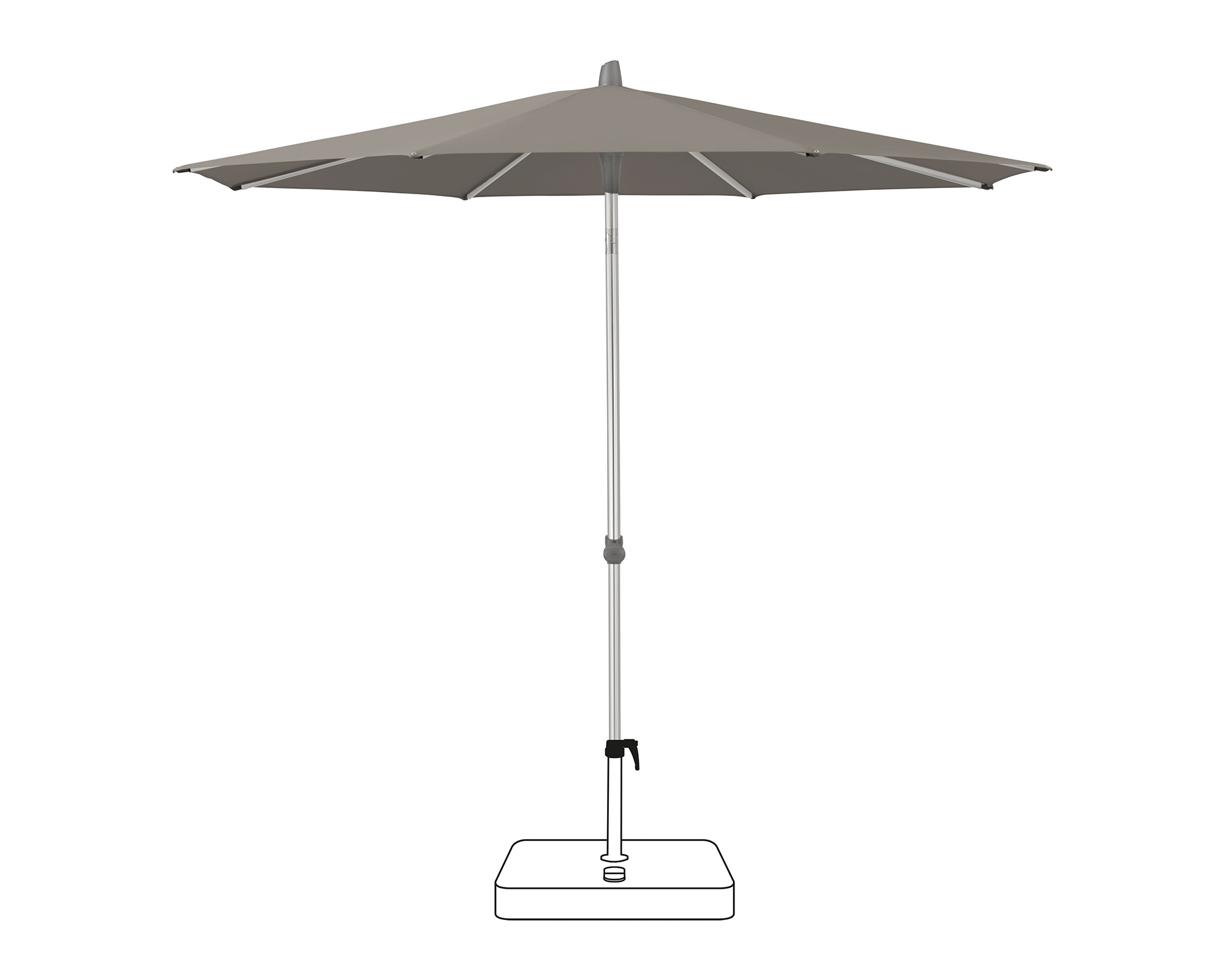 210x140cm Balkonschirm Alu Sonnenschirm UV50+ Gartenschirm