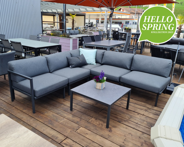 Garten Lounge Set Urbain Anthrazit L-Form ausgestellt bei BOWI - bowi.ch