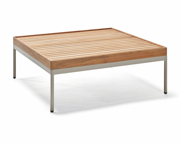 Beistelltisch Garten Coco 80 x 80 x 29 cm Teakholz Greige von Stern - bowi.ch