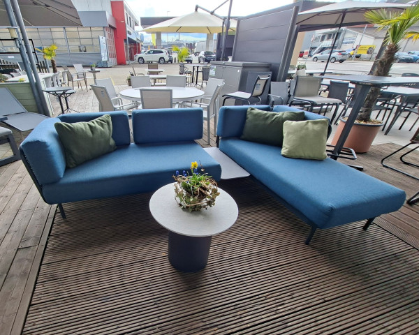 Garten Lounge Baza Set L-Form Blau - bowi.ch