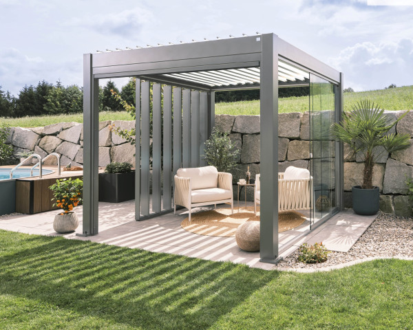 Biohort Pergola 3.5 x 3 quarzgrau-metallic/weiss - bowi.ch