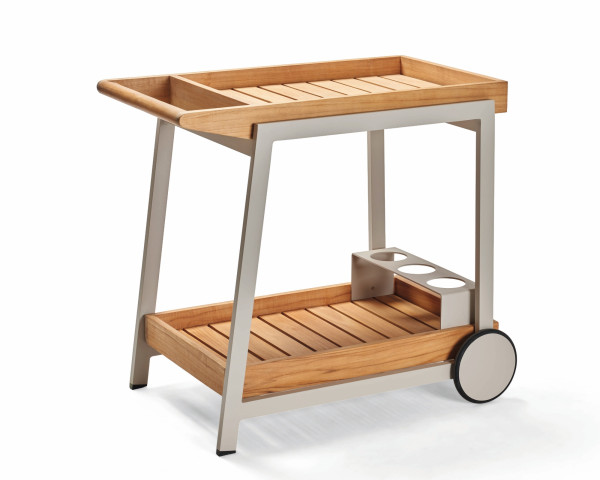 Frido Servierwagen Teakholz / Greige von Stern 86 x 58 x 77 cm - bowi.ch