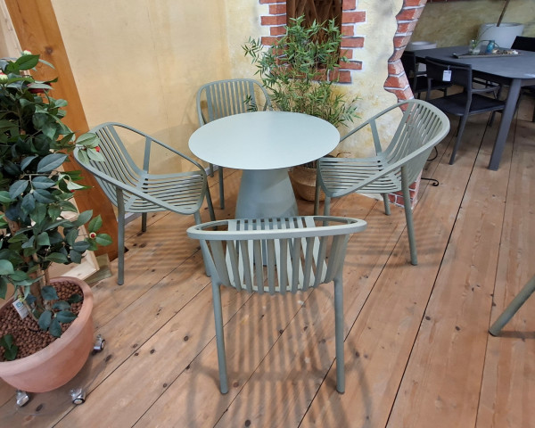 Gartentisch Set Baobal - Bini Ø 80 cm Green-Grey - bowi.ch