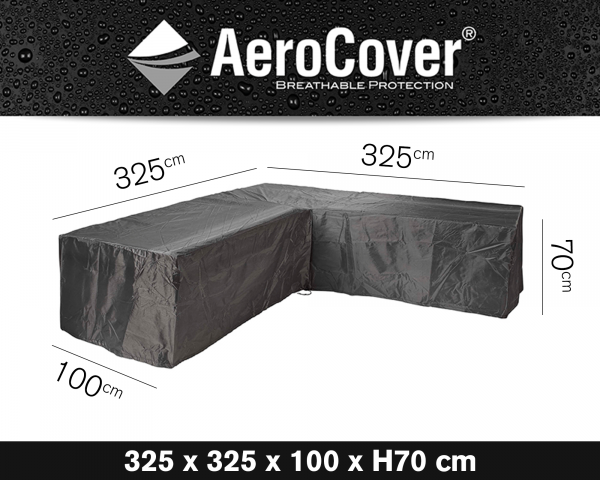Schutzhülle für Gartenmöbel AeroCover® Eck-Lounge in Grösse 325 cm x 325 cm x 100 cm x 70 cm Höhe - bowi.ch