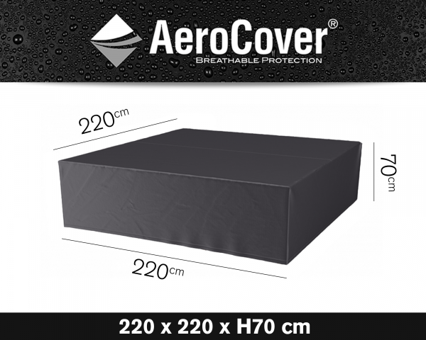 Schutzhülle für Gartenmöbel AeroCover® Lounge in Grösse 220 cm x 220 cm x 70 cm Höhe - bowi.ch
