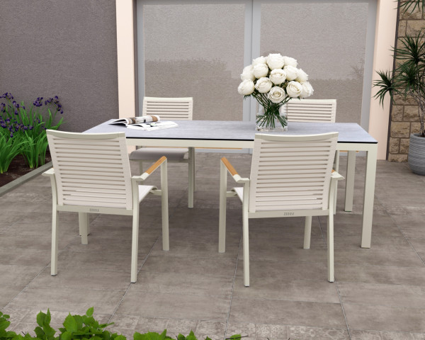 Gartentisch Set Alus Fly 160 Light Taupe Zebra - bowi.ch