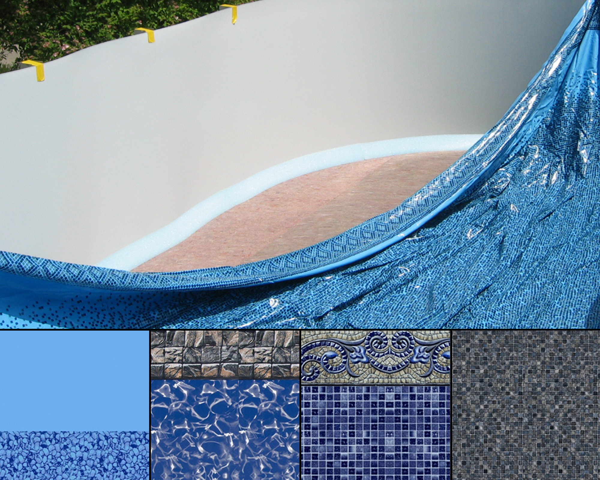Poolinnenfolie Blau Poolfolie Geeignet für Stahlwandpools mit Ø 400 x 90 cm 
