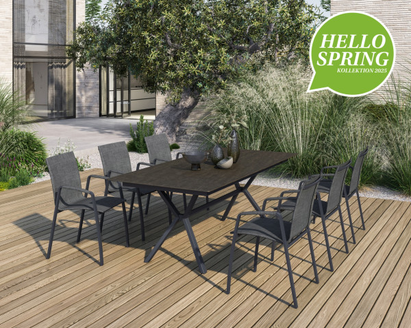 Gartentisch Set Atlas XIM Cruz Bromo Black SIT Fix 210 x 90 cm - bowi.ch