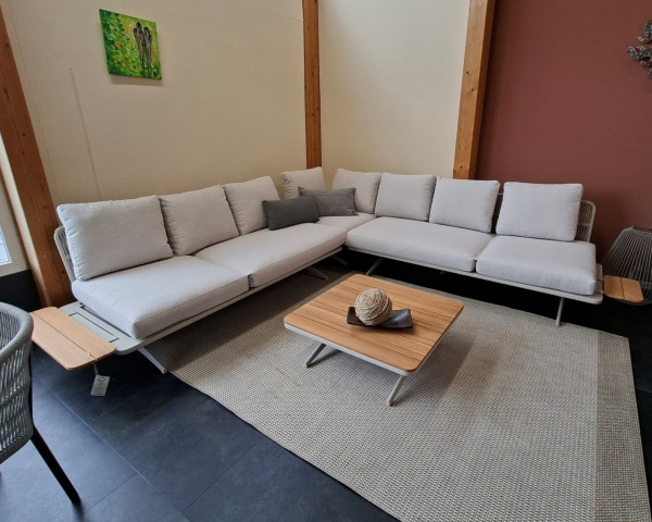 Stern Garten Lounge Set / Liege mit Eckteil Enya Greige / Vanilla - bowi.ch