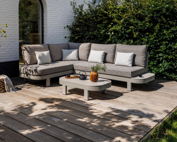 Garten Lounge Set Salvador Beige mit Tischablage rechts organsich - bowi.ch
