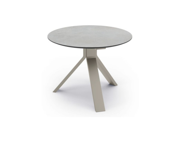 Beistelltisch Freddie Ø 55 cm Aluminium greige Tischplatte Silverstar 2.0 Quartz - bowi.ch