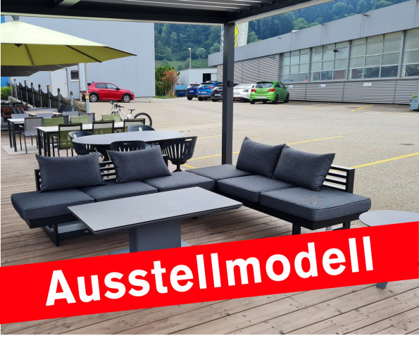 Ausstellmodell Garten Lounge Set New Holly matt Schwarz - bowi.ch