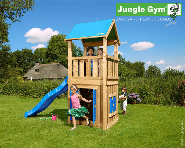 Spielturm Castle mit Playhouse Modul M5 Jungle Gym im Garten - bowi.ch