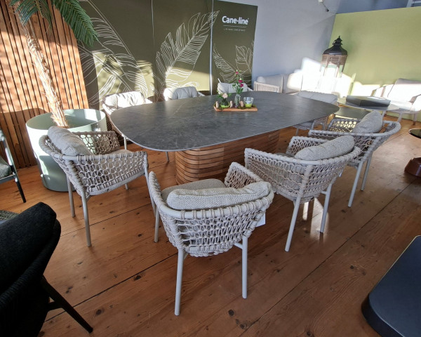 Gartentisch Set für 8 Personen Mellow - Ocean Keramik Taupe Rop Sand - bowi.ch