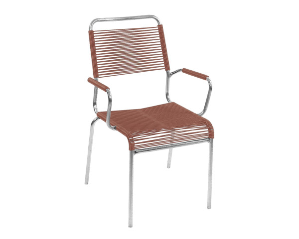 sSchaffner Comdort-Sessel Rigi mit Armlehne Spaghetti Terracotta / Feuerverzinkt - bowi.ch