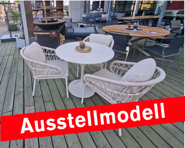 Ausstellmodell Gartentisch Set Nova - Tosca Ø 90 Camel Sand - bowi.ch