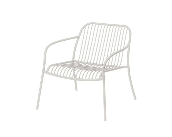 Garten Loungesessel YUA WIRE Silk Gray Blomus freistehend Seitenansicht - bowi.ch