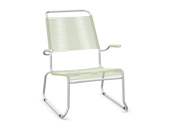 Lounger Säntis Kufen HL Spaghetti mit Armlehne Pastellgrün - bowi.ch