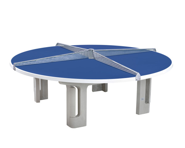Tischtennistisch rund Polymerbeton Blau freigestellt - bowi.ch