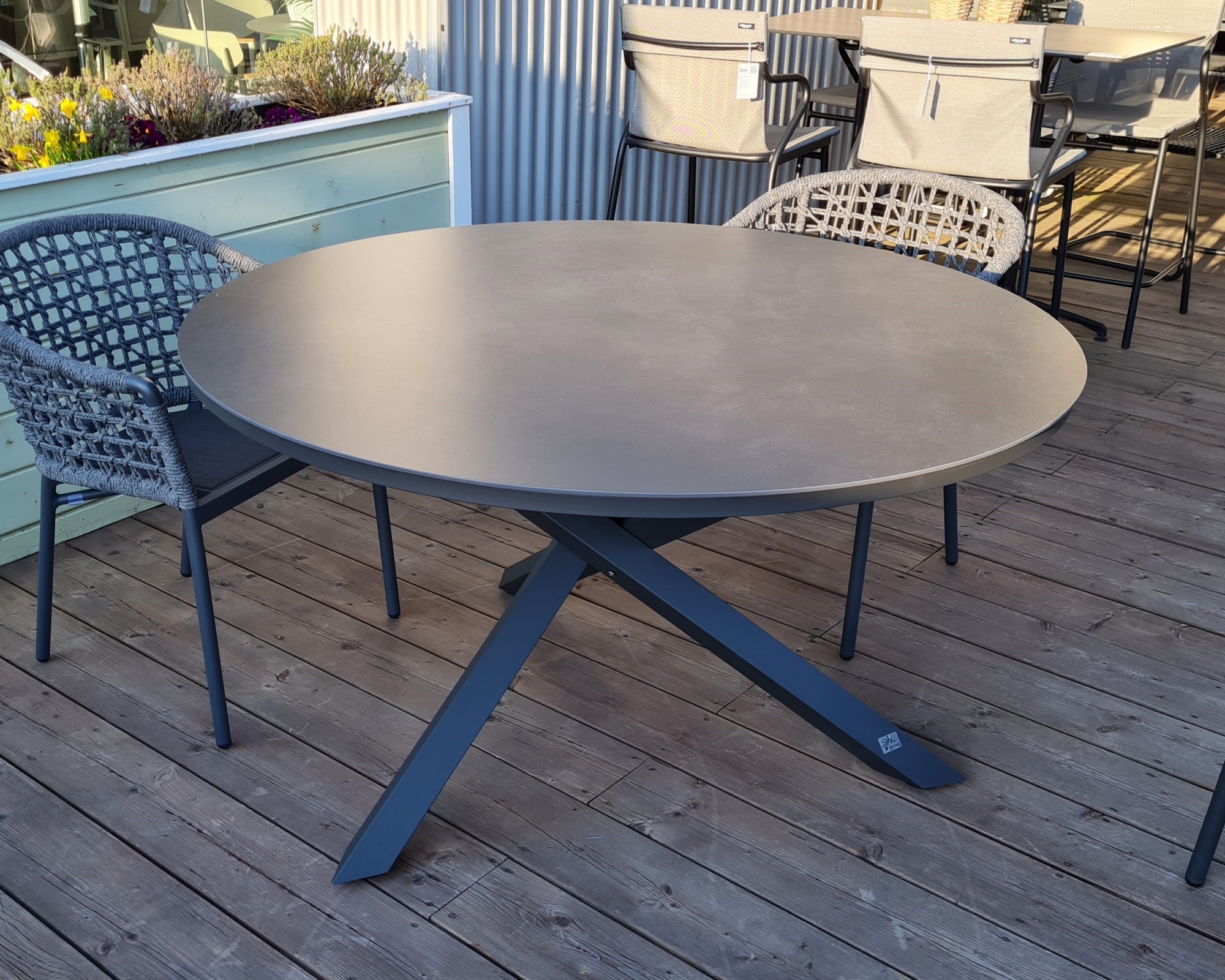 Outdoor Tisch Ø 130 cm Edelstahl Kramik Deepe Darke