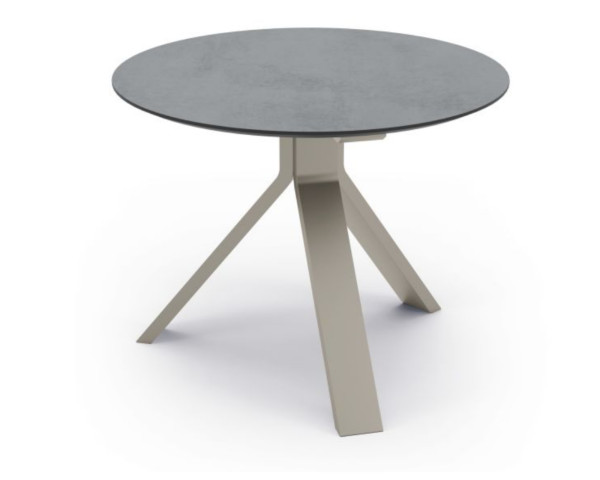 Beistelltisch Freddie Ø 65 cm Aluminium greige Tischplatte Silverstar 2.0 Zement - bowi.ch