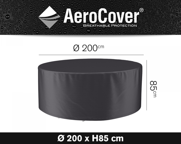 Adeckung für runde Tischgruppe Ø 200 cm AeroCover Anthrazit BOWI - bowi.ch