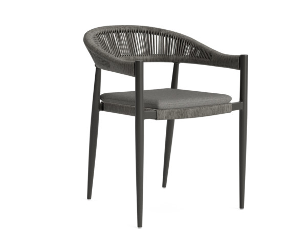 stapelbar Gartenstuhl Ibiza Rope Anthrazit Gestell Lava von LIFE - bowi.ch