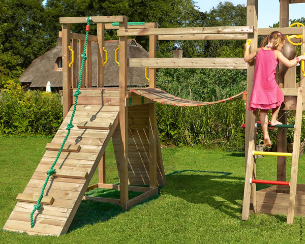 Bridge Modul Jungle Gym mit Kletterwand und Klettersteine - bowi.ch