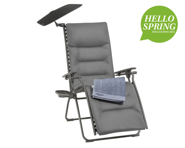 "ALL IN ONE" Evolution Liegestuhl Ash grey Be Comfort® Lafuma - bowi.ch