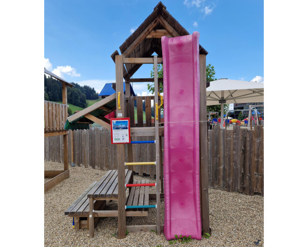 Ausstellmodell Spielturm Cabin Rutschbahn Pink - bowi.ch