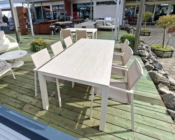 Gartentisch Set Alus Bee 210 x 100 cm Traventin Beige / Light Taupe - bowi.ch