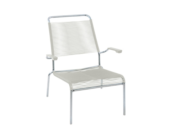Lounger Säntis HL Spaghetti mit Armlehne Alusilber - Feuerverzinkt - bowi.ch
