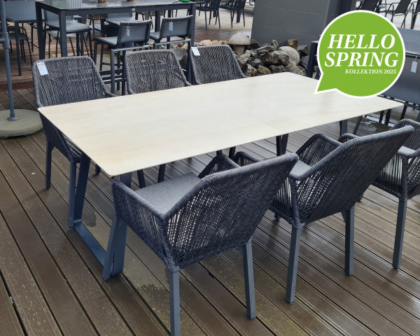 Gartentisch Set Atlas Gam Allanis 4-Fuss Travertin Hello Springs - bowi.ch