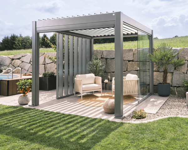 Biohort Pergola 5 x 3 m quarzgrau-metallic - bowi.ch