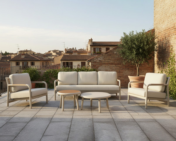 Garten Lounge 5er Set Jeep 3er sofa 2 x Sessel und 2x Beistelltische - bowi.ch