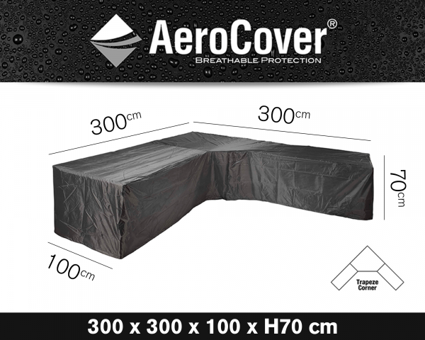 Schutzhülle Gartenmöbel AeroCover® Eck-Lounge Trapez 300 x 300 x 100 x H 70 cm - bowi.ch