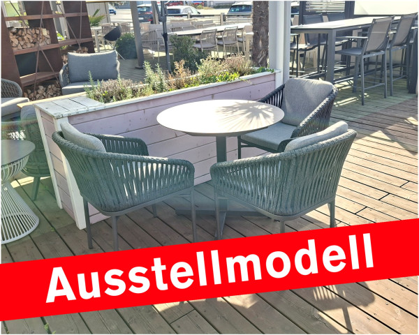 Ausstellmodell Gartentisch Set Pin Bistro - Basto Ø 80 cm Rusty Rock - bowi.ch