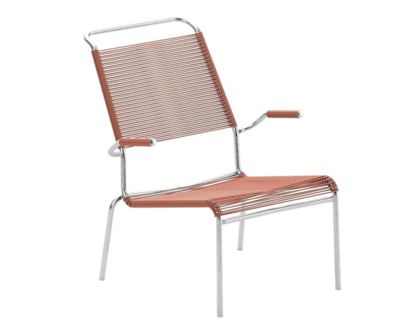 Lounger Säntis HL Spaghetti mit Armlehne Pastellterracotta - bowi.ch