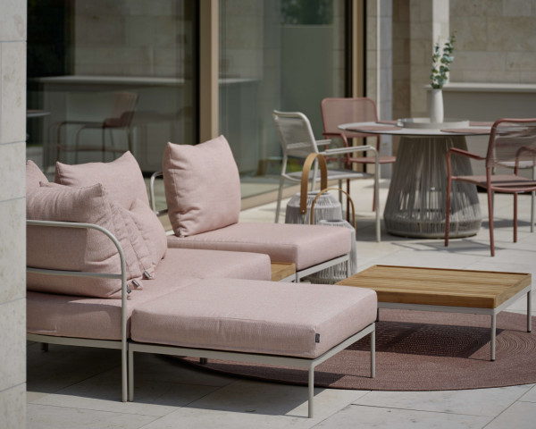 Garten Lounge Set Coco L-Form Greige / Lychee von Stern - bowi.ch