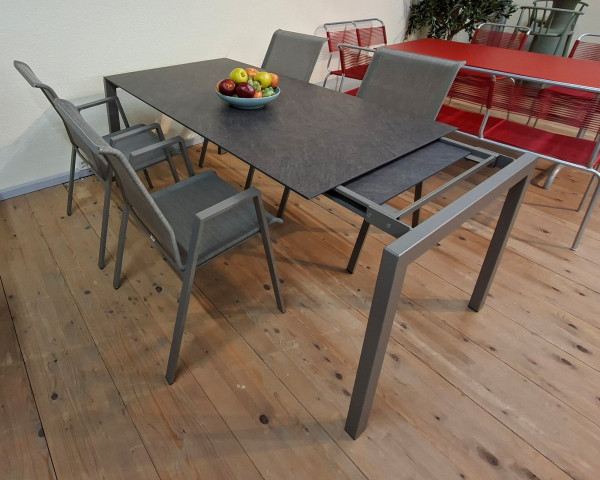 Schaffner Gartentisch Set Luzern Auszug Decor Schiefer Champagner - bowi.ch