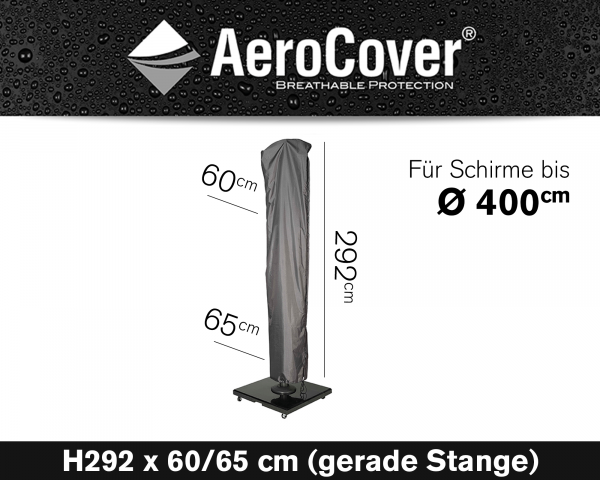 Schutzhülle für Ampelschirme AeroCover® in Grösse H292 x 60/65 gerade Stange - bowi.ch