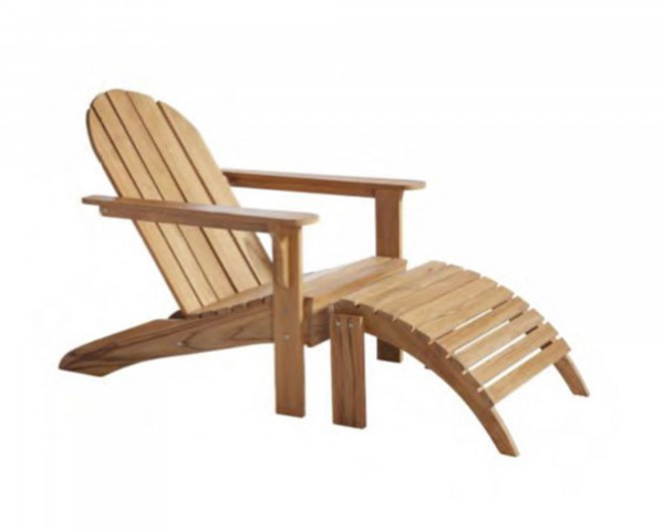 Garten Lounge Sessel Adirondack inkl. Fussteil Teakholz - bowi.ch