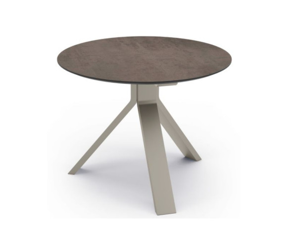 Beistelltisch Freddie Ø 60 cm Aluminium greige Tischplatte Silverstar 2.0 Smoky - bowi.ch