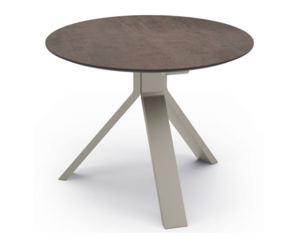 Beistelltisch Freddie Ø 65 cm Aluminium greige Tischplatte Silverstar 2.0 Smoky - bowi.ch