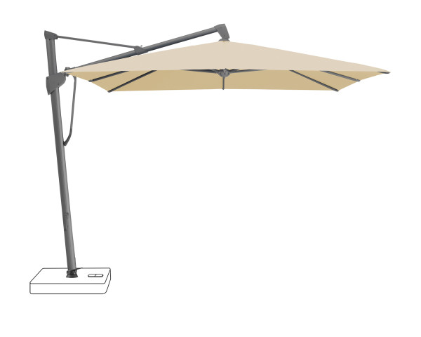 SOMBRANO® S+ 350 x 350 cm Bamboo Anthrazit Glatz Sonnenschirm ohne Sockel - bowi.ch