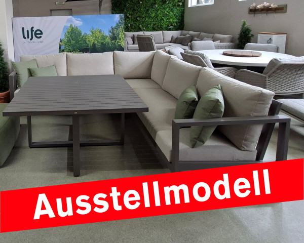 Ausstellmodell Garten Lounge Dining Set Orleans Taupe - bowi.ch