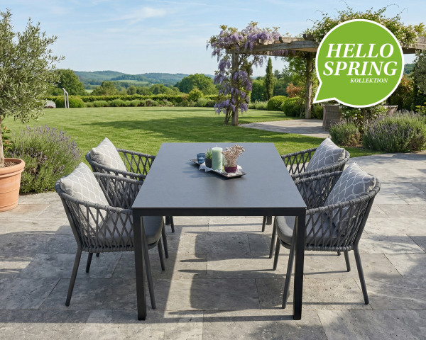 Gartentisch Basso Phönix Auszug 150 Keramik Eter Anthrazit - bowi.ch