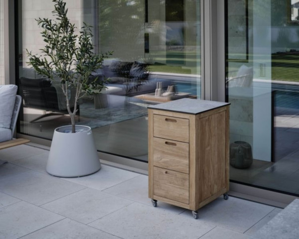 Pflanzgefäß 60 / 40 x 45 cm Aluminium Greige Stern - bowi.ch