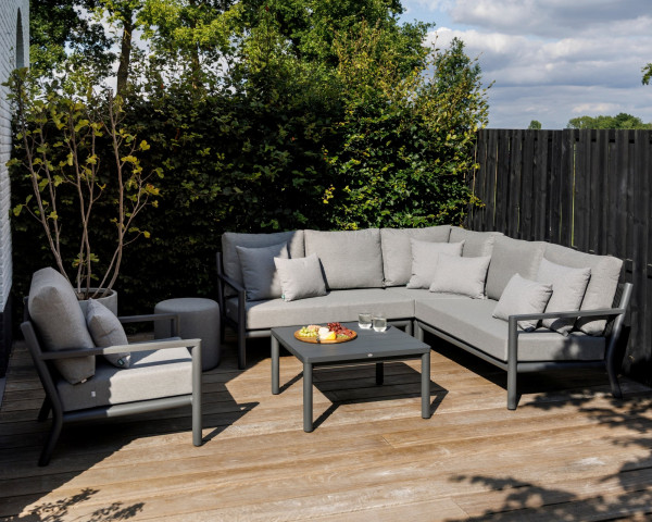 Garten Lounge-Set Nuba inkl. Sessel L-Form Lava / Mist Grey - bowi.ch